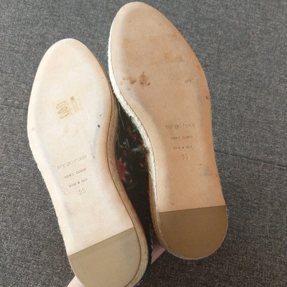 Brand New Sergio Rossi Black Embroidered Canvas Espadrille Sneakers - Picture 10 of 14